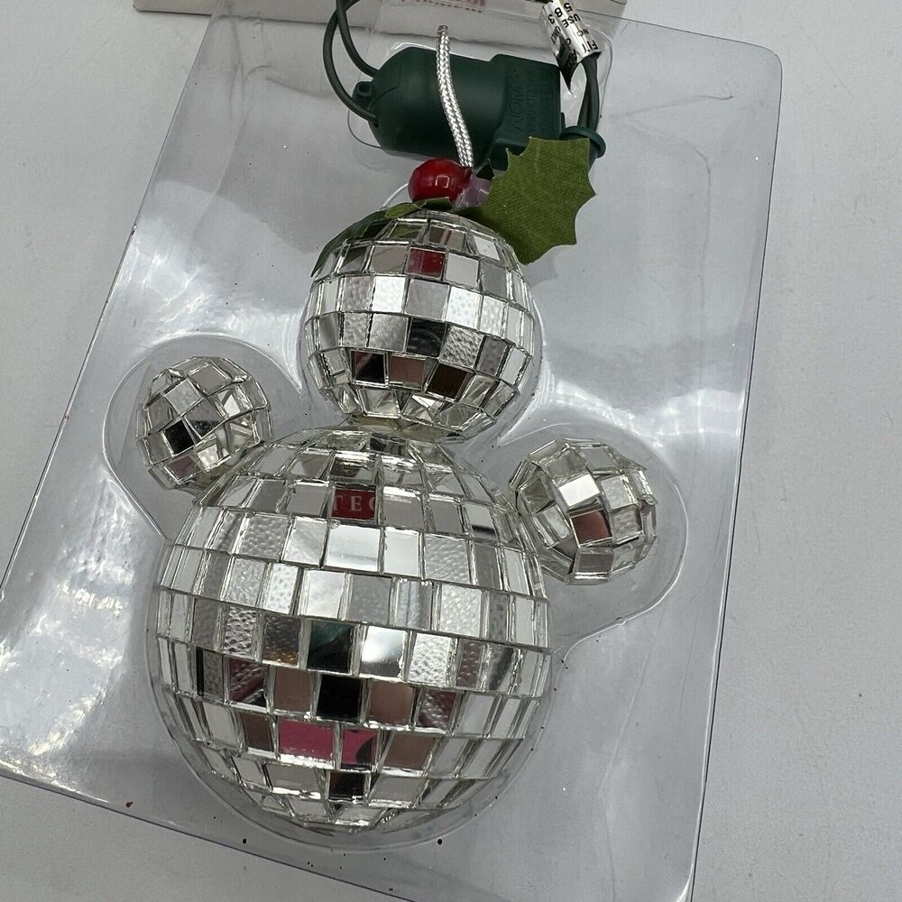 Vtg Noma Ornamotion Disco Mirror Ball Snowman Christmas Tree Ornament 1989